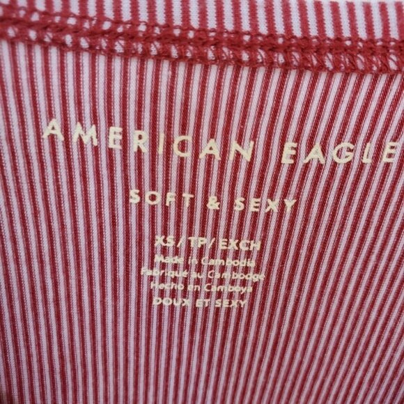 AE Soft & Sexy Top Off Shoulder Striped Like New - Picture 9 of 10